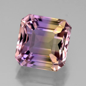 5.66 ct Bi-color Ametrine Gemstone, Ametrine Gem in Octagon Facet Shape for Sale.