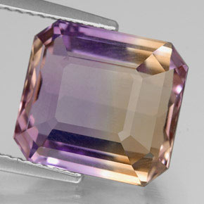 7.02 ct Bi-color Ametrine Stone, Natural Ametrine in Octagon Facet Shape for Sale