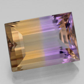 9.69 ct Bi-color Ametrine Gemstone, Ametrine Gem in Baguette Facet Shape for Sale.