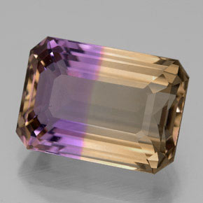 8.67 ct Bi-color Ametrine Gemstone, Ametrine Gem in Octagon Facet Shape for Sale.
