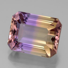 8.52 ct Bi-color Ametrine Gemstone, Ametrine Gem in Octagon Facet Shape for Sale.