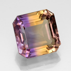 10.91 ct Bi-color Ametrine Gemstone, Ametrine Gem in Octagon Facet Shape for Sale.