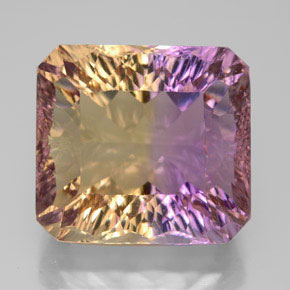 13.66 ct Bi-color Ametrine Gemstone, Ametrine Gem in Octagon Concave Cut Shape for Sale.