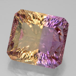 13.66 ct Bi-color Ametrine Stone, Natural Ametrine in Octagon Concave Cut Shape for Sale