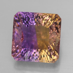 13.93 ct Bi-color Ametrine Gemstone, Ametrine Gem in Octagon Concave Cut Shape for Sale.