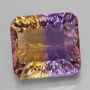 13.32 ct Bi-color Ametrine Gemstone, Ametrine Gem in Octagon Concave Cut Shape for Sale.