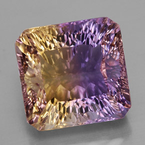 15.03 ct Bi-color Ametrine Gemstone, Ametrine Gem in Octagon Concave Cut Shape for Sale.