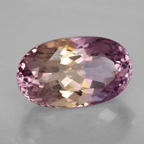 13.60 ct Bi-color Ametrine Stone, Natural Ametrine in Oval Facet Shape for Sale