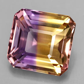 12.16 ct Bi-color Ametrine Stone, Natural Ametrine in Octagon Facet Shape for Sale