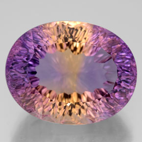 17.43 ct Bi-color Ametrine Gemstone, Ametrine Gem in Oval Concave Cut Shape for Sale.