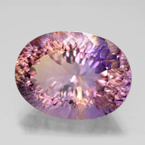 10.85 ct Bi-color Ametrine Stone, Natural Ametrine in Oval Concave Cut Shape for Sale