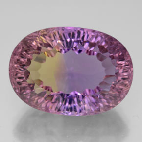 13.50 ct Bi-color Ametrine Gemstone, Ametrine Gem in Oval Concave Cut Shape for Sale.