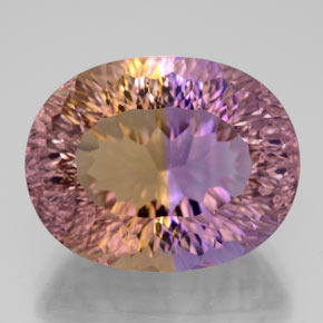 13.60 ct Bi-color Ametrine Gemstone, Ametrine Gem in Oval Concave Cut Shape for Sale.