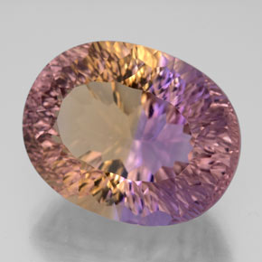 13.60 ct Bi-color Ametrine Stone, Natural Ametrine in Oval Concave Cut Shape for Sale