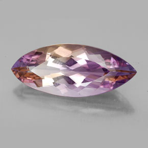 13.51 ct Bi-color Ametrine Stone, Natural Ametrine in Marquise Facet Shape for Sale