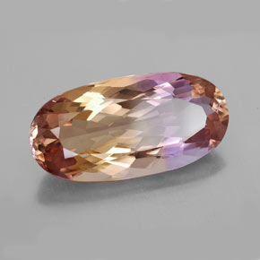 18.48 ct Bi-color Ametrine Stone, Natural Ametrine in Oval Facet Shape for Sale