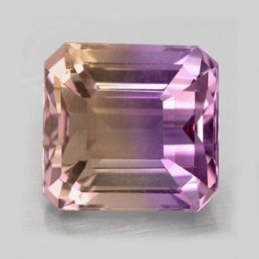 5.69 ct Bi-color Ametrine Gemstone, Ametrine Gem in Octagon Facet Shape for Sale.