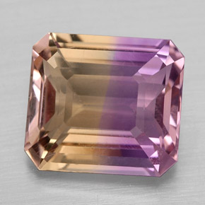 4.28 ct Bi-color Ametrine Gemstone, Ametrine Gem in Octagon Facet Shape for Sale.