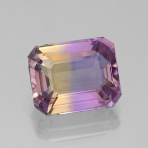 4.35 ct Bi-color Ametrine Gemstone, Ametrine Gem in Octagon Facet Shape for Sale.