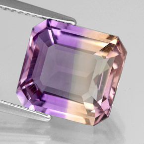 5.42 ct Bi-color Ametrine Gemstone, Ametrine Gem in Octagon Facet Shape for Sale.