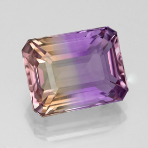 4.70 ct Bi-color Ametrine Gemstone, Ametrine Gem in Octagon Facet Shape for Sale.