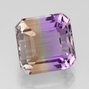 6.11 ct Bi-color Ametrine Stone, Natural Ametrine in Octagon Facet Shape for Sale