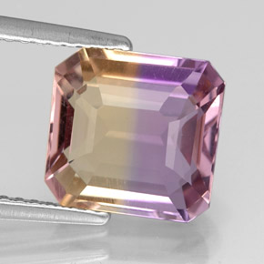 3.39 ct Bi-color Ametrine Gemstone, Ametrine Gem in Octagon Facet Shape for Sale.