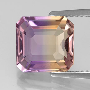 3.39 ct Bi-color Ametrine Stone, Natural Ametrine in Octagon Facet Shape for Sale