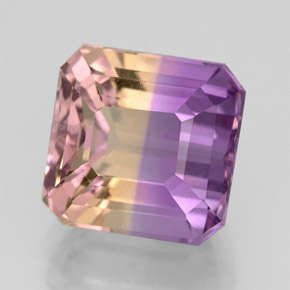 4.23 ct Bi-color Ametrine Gemstone, Ametrine Gem in Octagon Facet Shape for Sale.