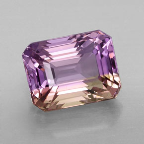 3.23 ct Bi-color Ametrine Stone, Natural Ametrine in Octagon Facet Shape for Sale