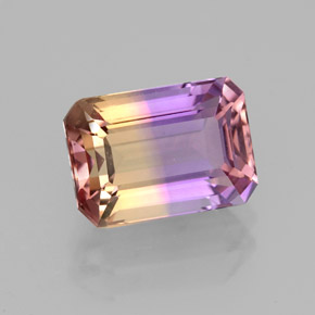 2.92 ct Bi-color Ametrine Gemstone, Ametrine Gem in Octagon Facet Shape for Sale.