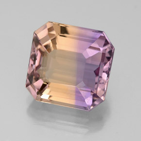 4.65 ct Bi-color Ametrine Gemstone, Ametrine Gem in Octagon Facet Shape for Sale.