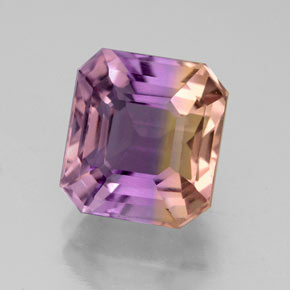 4.15 ct Bi-color Ametrine Gemstone, Ametrine Gem in Octagon Facet Shape for Sale.