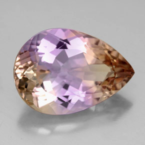 8.55 ct Bi-color Ametrine Stone, Natural Ametrine in Pear Facet Shape for Sale