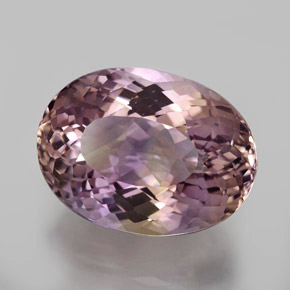 12.55 ct Bi-color Ametrine Stone, Natural Ametrine in Oval Portuguese-Cut Shape for Sale