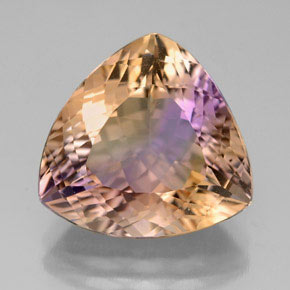 7.13 ct Bi-color Ametrine Gemstone, Ametrine Gem in Trillion Facet Shape for Sale.