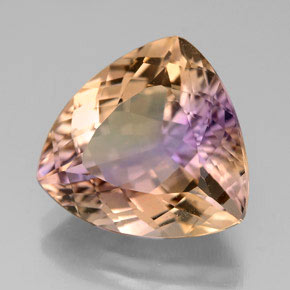7.13 ct Bi-color Ametrine Stone, Natural Ametrine in Trillion Facet Shape for Sale