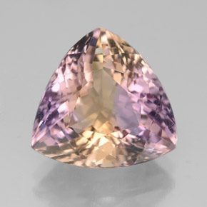 6.93 ct Bi-color Ametrine Gemstone, Ametrine Gem in Trillion Facet Shape for Sale.