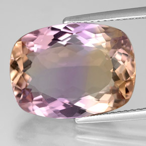 8.76 ct Bi-color Ametrine Gemstone, Ametrine Gem in Cushion-Cut Shape for Sale.