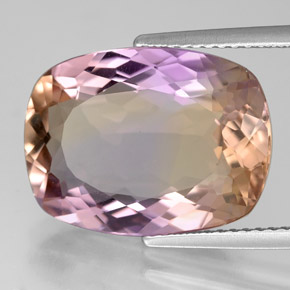 8.76 ct Bi-color Ametrine Stone, Natural Ametrine in Cushion-Cut Shape for Sale