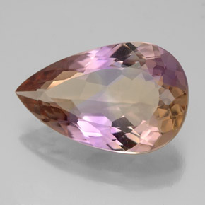 6.06 ct Bi-color Ametrine Stone, Natural Ametrine in Pear Facet Shape for Sale