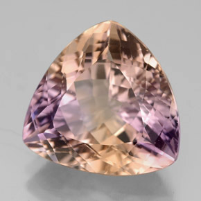 7.60 ct Bi-color Ametrine Stone, Natural Ametrine in Trillion Facet Shape for Sale