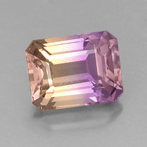 3.57 ct Bi-color Ametrine Gemstone, Ametrine Gem in Octagon Facet Shape for Sale.