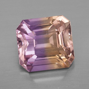 4.98 ct Bi-color Ametrine Gemstone, Ametrine Gem in Octagon Facet Shape for Sale.