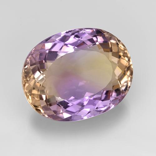 16.25 ct Bi-color Ametrine Stone, Natural Ametrine in Oval Facet Shape for Sale