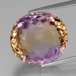 13.25 ct Bi-color Ametrine Gemstone, Ametrine Gem in Oval Facet Shape for Sale.