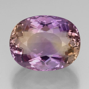 17.66 ct Bi-color Ametrine Gemstone, Ametrine Gem in Oval Portuguese-Cut Shape for Sale.