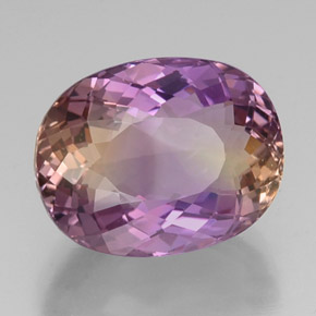 17.66 ct Bi-color Ametrine Stone, Natural Ametrine in Oval Portuguese-Cut Shape for Sale