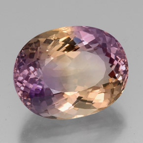 19.11 ct Bi-color Ametrine Stone, Natural Ametrine in Oval Facet Shape for Sale
