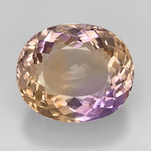 17.20 ct Bi-color Ametrine Gemstone, Ametrine Gem in Oval Portuguese-Cut Shape for Sale.